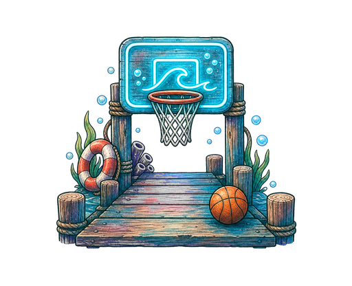 Neon Pier themed court.