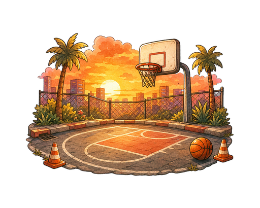 Street Sunset themed court.