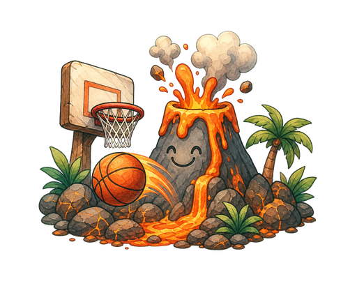 Volcano Jam themed court.