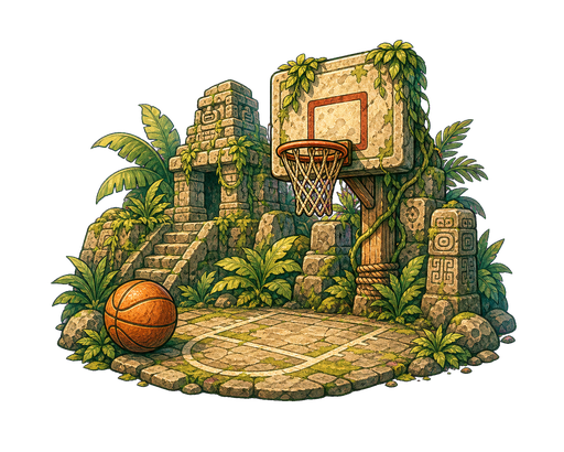 Temple Jungle themed court.