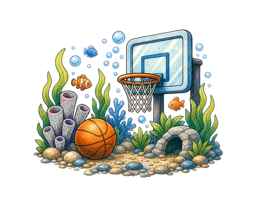 Aquarium themed court.